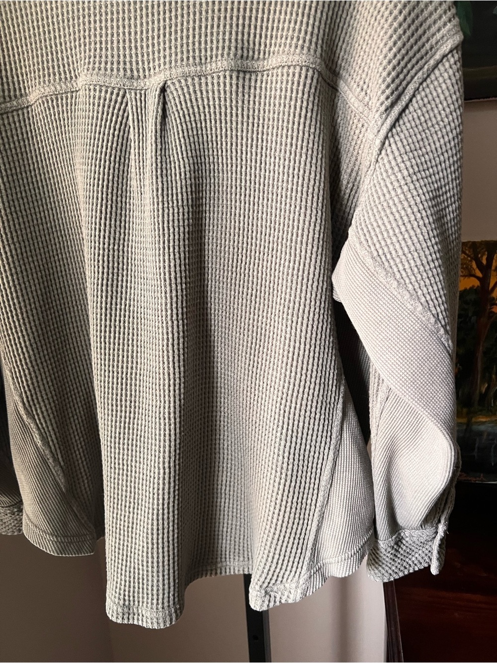 aerie Waffle-Knit Button-Up Jacket — Olive green - Picture 9 of 9